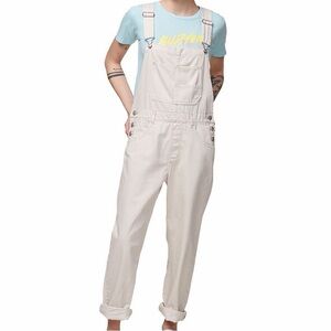 Free People | Cream Denim Overalls